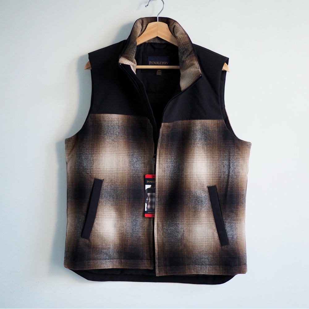 Pendleton wool blend full zip men’s vest jacket